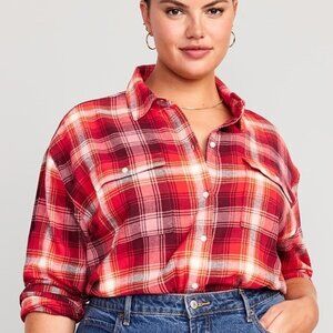 Loose Flannel Boyfriend Shirt SIZE XXL NWT